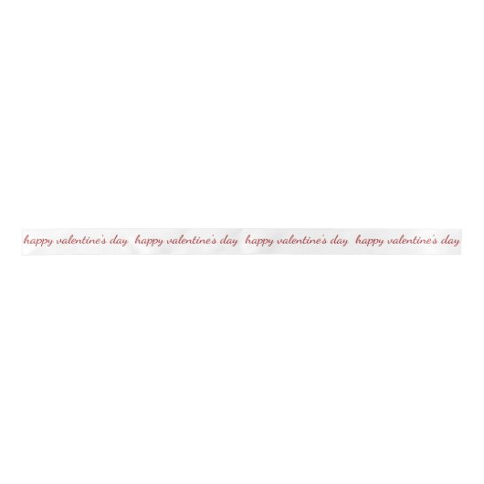 Happy Valentine's Day Red Script Typografie Lint (Voorkant)