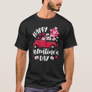 Happy Valentines Day Red Truck met letters Postal T-shirt