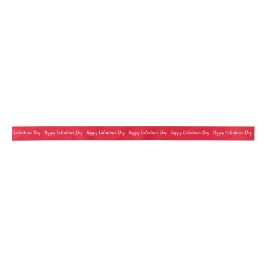 Happy Valentine's Day Red White Script Text Lint (Voorkant)