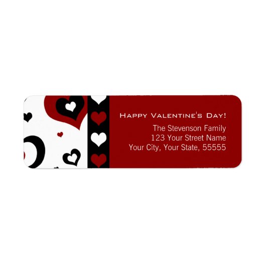Happy Valentine's Day Return Address Labels Red (Voorkant)