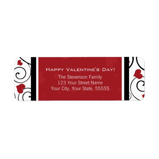 Happy Valentine's Day Return Address Labels Red (Voorkant)