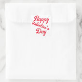 Happy Valentine's Day Rode Typografie Vierkante Sticker (Tas)