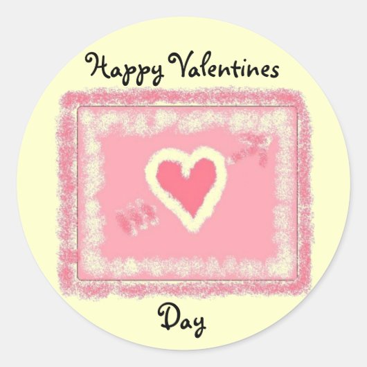Happy Valentines Day Ronde Sticker (Voorkant)