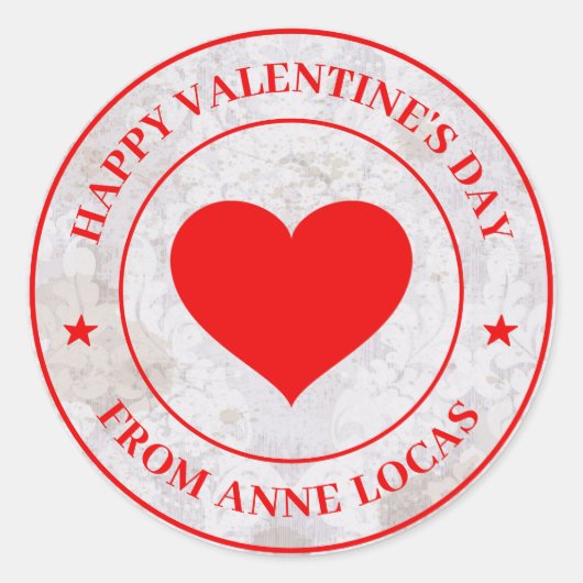 Happy Valentine's Day Ronde Sticker (Voorkant)