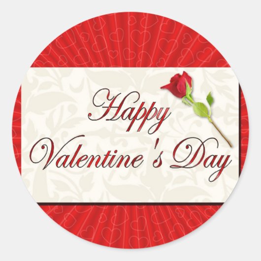 Happy Valentine's Day Ronde Sticker (Voorkant)