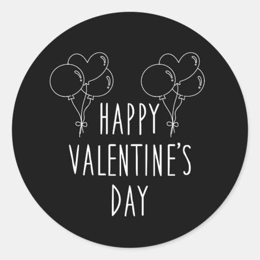 Happy Valentine's Day Ronde Sticker (Voorkant)