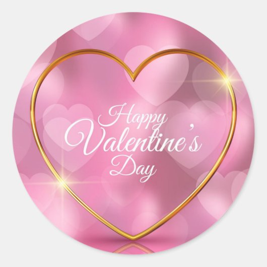 Happy Valentine's Day Ronde Sticker (Voorkant)