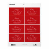 Happy Valentine's Day rood wit script adres Etiket (Full Sheet)