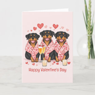 Happy Valentines Day Rottweiler Dogs Feestdagen Kaart