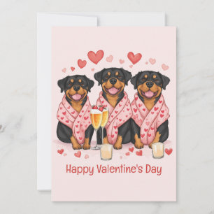 Happy Valentines Day Rottweiler Dogs Feestdagenkaart