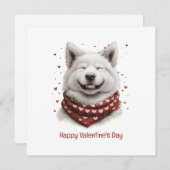 Happy Valentines Day Samoyed Dog Feestdagenkaart (Voorkant / Achterkant)