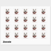 Happy Valentines Day Samoyed Dog Vierkante Sticker (Vel)