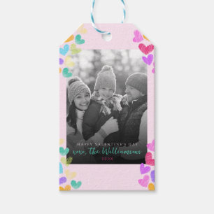 Happy Valentines Day Schattigee Pastel Hearts Foto Cadeaulabel