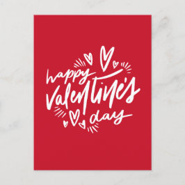 Happy Valentine's Day script Rood en Wit Briefkaart