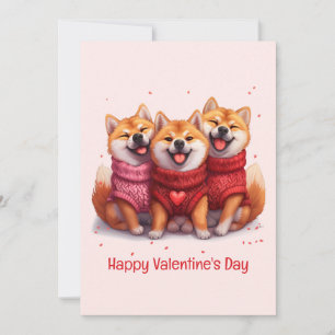 Happy Valentines Day Shiba Inu Dogs Feestdagenkaart