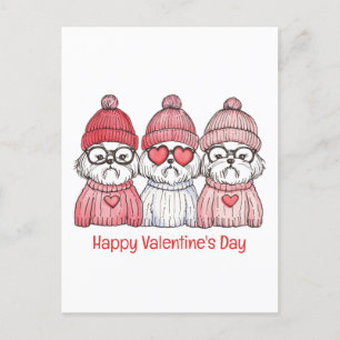 Happy Valentines Day Shih Tzu Dogs Briefkaart
