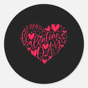 Happy Valentines Day Shirten Valentijn Love Heart Ronde Sticker
