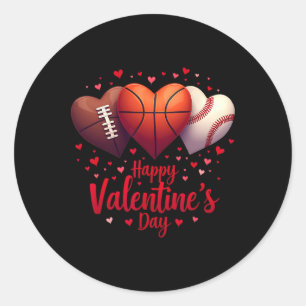 Happy Valentines Day Sketll Verkoop Voetbal Jongen Ronde Sticker