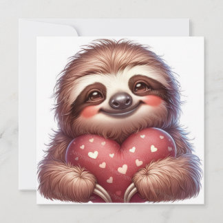 Happy Valentine's Day Sloth Feestdagenkaart