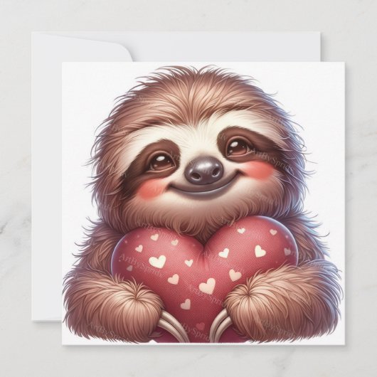 Happy Valentine's Day Sloth Feestdagenkaart (Voorkant)