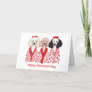 Happy Valentines Day Standaard Poedel Honden Feestdagen Kaart