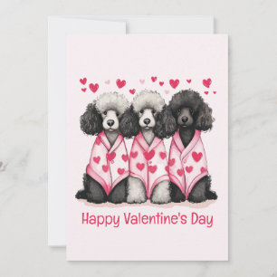 Happy Valentines Day Standaard Poedel Honden Feestdagenkaart