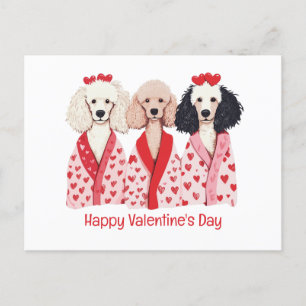 Happy Valentines Day Standaard Poedel Honden Feestdagenkaart