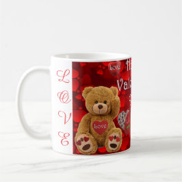 Happy Valentine's Day Teddy Bear Heart Cute Koffiemok