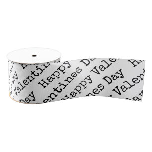 Happy Valentines Day Text Pattern Love Friendship Grosgrain Lint