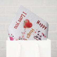 Happy Valentine's Day Tissue Paper Couple Hearts