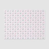 Happy Valentine's Day Tissue Paper Fox Pink Hearts Tissuepapier (Voorkant)