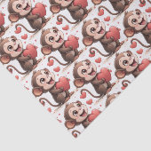 Happy Valentine's Day Tissue Paper Monkey Hearts Tissuepapier (Detail)