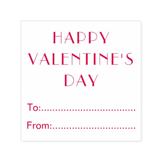 Happy Valentines Day To From Personalized Zelfinktende Stempel (Design)