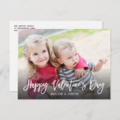 Happy Valentine's Day Trendy Script Foto Briefkaar Feestdagenkaart (Voorkant / Achterkant)