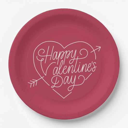Happy Valentine's Day Typografie | Bord papier (Voorkant)