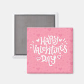 Happy Valentine's Day Typografie | Magneet (Voorkant / Achterkant)