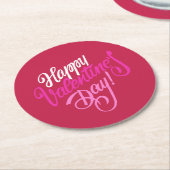 Happy Valentine's Day Typografie | Onderzetter pap (Gebogen)