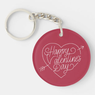 Happy Valentine's Day Typografie   Sleutelhanger