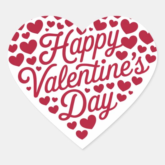 Happy Valentines Day Valentijn Love Heart Hart Sticker (Voorkant)