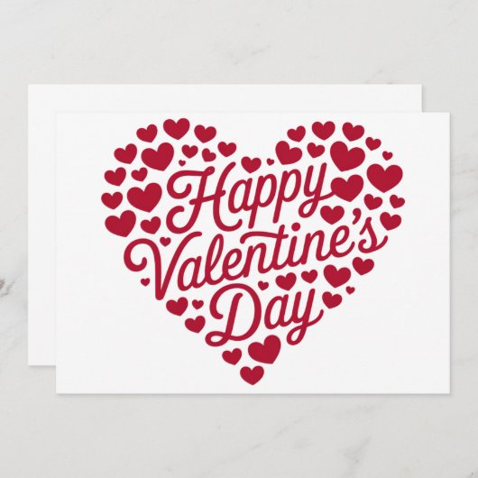 Happy Valentines Day Valentijn Love Heart Kaart (Voorkant / Achterkant)