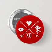 Happy Valentine's Day Valentijn Symbolen Button (Voorkant /achterkant)