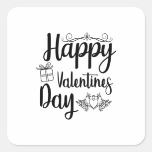 Happy Valentine's Day Vierkante Sticker