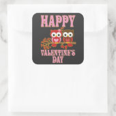 Happy Valentine's Day Vierkante Sticker (Tas)