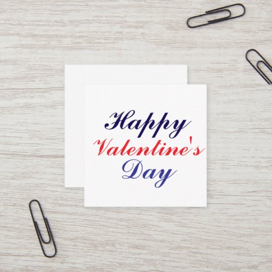 Happy Valentine's Day Vierkante Visitekaartje (Voorkant / Achterkant in situ)
