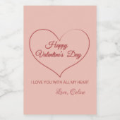 Happy Valentine's Day Voedselcontainer Etiket (Enkel label)