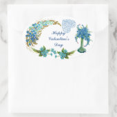 Happy Valentines Day  Waterverf Floral Ovale Sticker (Tas)