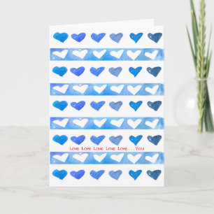 Happy Valentine's Day Waterverf Hearts Love You Feestdagen Kaart