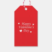 Happy Valentine's Day White Hearts Gift Labels Cadeaulabel (Voorkant)