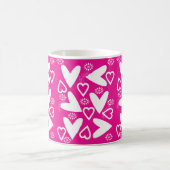 Happy Valentine's Day White Hearts Koffiemok (Center)