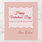 Happy Valentine's Day Wijn Etiket (Enkel label)